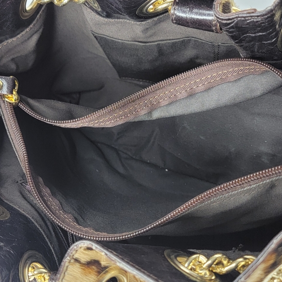 Roberta Gandolfi Animal Print with Real Fur Handbag P26 - Picture 5 of 8